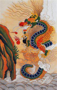 Jackie Kim's Korean Folk Art Min Hwa Dragon for Feng Shui