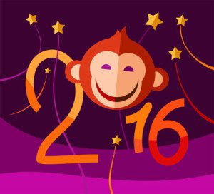 2016 New Year Red Monkey